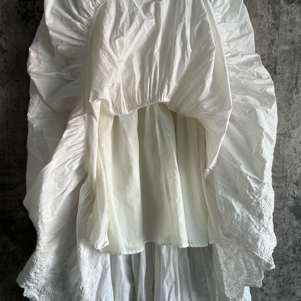 Cotton simple puffy dress with adjustable straps maxi dress western vibe boho - Picture 14 of 14
